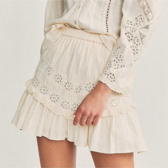 LoveShackFancy Dresses & Skirts - Love Shack Fancy Cove Skirt in Ivory M Cottagecore Coquette Parisian Prairie